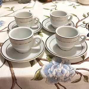 Casa Elite Mini Cups and Saucers With Gold Rims